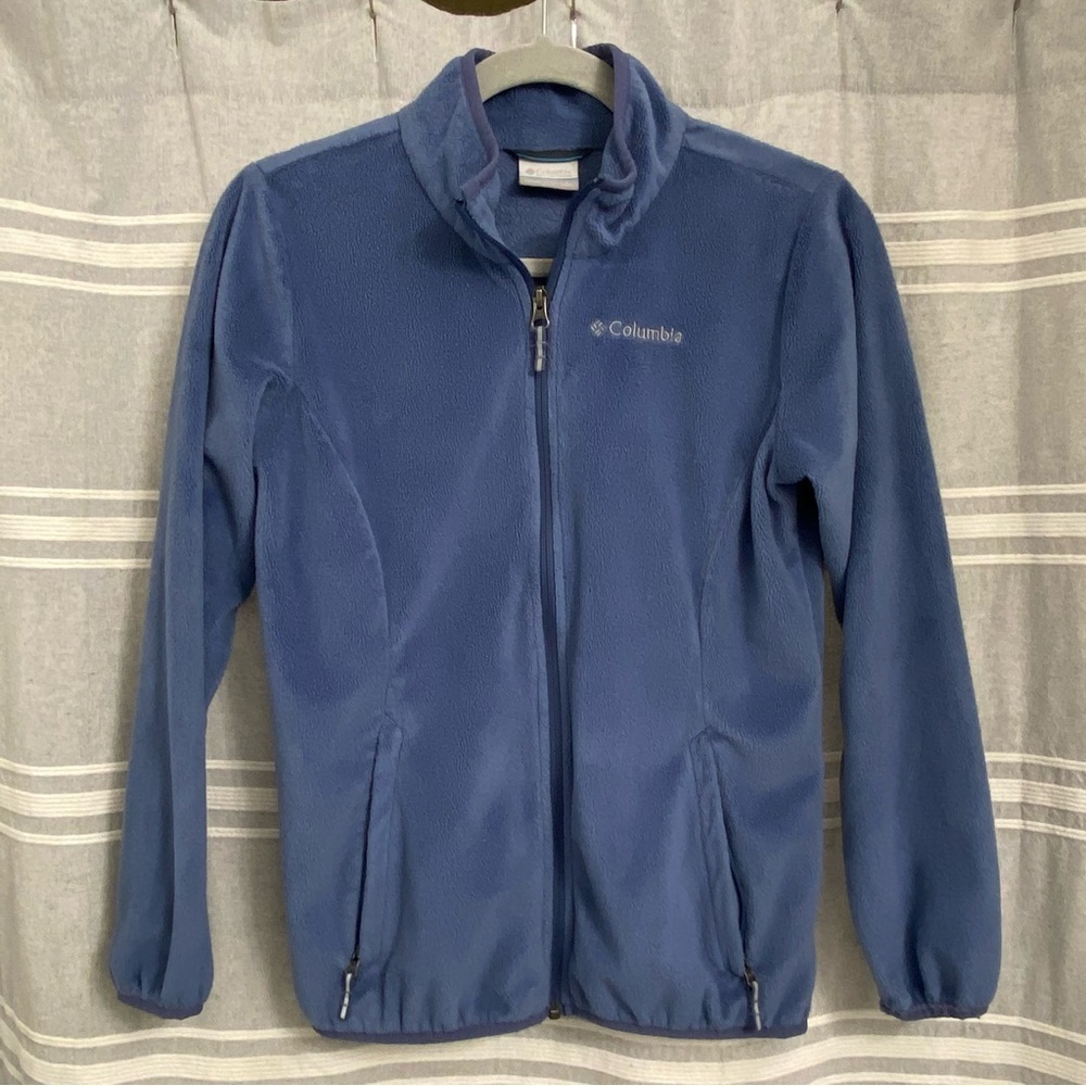 COLUMBIA / Girls Blue Fleece Jacket Size L(14-16)